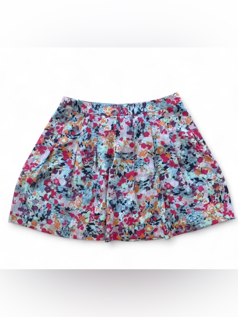 J. Crew Women's Floral Print Skater Pleated Skirt - 8